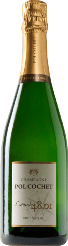 45,95 € Kostenloser Versand | Weißer Sekt Pol Cochet Latitude 48.01 Brut Natur A.O.C. Champagne Champagner Frankreich Spätburgunder, Chardonnay Flasche 75 cl