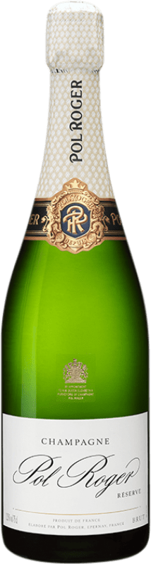 43,95 € 送料無料 | 白のスパークリングワイン Pol Roger Brut — ブリュット レセルバ A.O.C. Champagne シャンパン フランス Pinot Noir — ピノ・ノワール, Chardonnay — シャルドネ, Pinot Meunier — ピノ・ムニエ ハーフボトル 37 cl