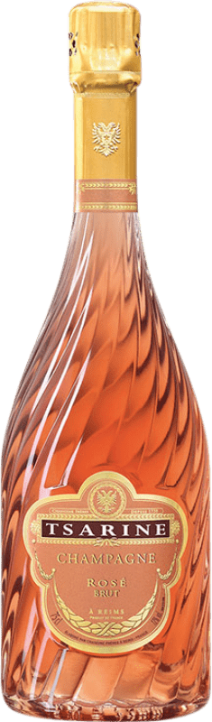 61,95 € Бесплатная доставка | Розовое игристое вино Tsarine Brut — брют Rosé — Розе A.O.C. Champagne шампанское Франция Pinot Noir — Пино Нуар, Chardonnay — Шардоне, Pinot Meunier — Пино Менье Бутылка 75 cl