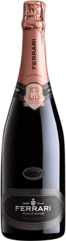 46,95 € 送料無料 | ロゼのスパークリングワイン Ferrari Perlé Rosé — ロゼ レセルバ D.O.C. Trento トレンティーノ イタリア Pinot Noir — ピノ・ノワール, Chardonnay — シャルドネ 75 cl