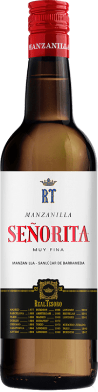 6,95 € Kostenloser Versand | Likörwein Valdespino Señorita D.O. Manzanilla-Sanlúcar de Barrameda Andalusien Spanien Palomino Fino 75 cl
