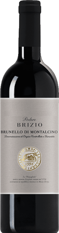 63,95 € Spedizione Gratuita | Vino rosso Brizio D.O.C.G. Brunello di Montalcino Italia Sangiovese Bottiglia 75 cl