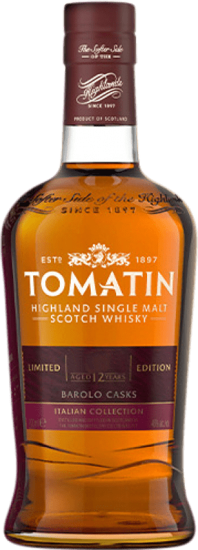 129,95 € 免费送货 | 威士忌单一麦芽威士忌 Tomatin Barolo Cask Colección Italiana 苏格兰 英国 12 岁 瓶子 70 cl