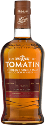 125,95 € Free Shipping | Whisky Single Malt Tomatin Marsala Cask Colección Italiana Scotland United Kingdom 12 Years Bottle 70 cl