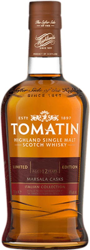 135,95 € Spedizione Gratuita | Whisky Single Malt Tomatin Italiana Marsala Cask Finish — Affinato in Botte, Colección — Collezione Scozia Regno Unito 12 Anni 70 cl