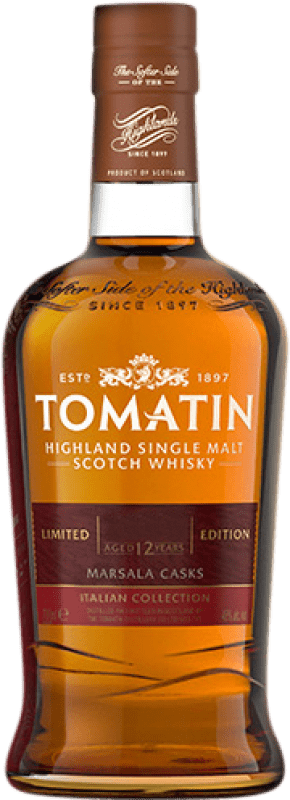 125,95 € Free Shipping | Whisky Single Malt Tomatin Marsala Cask Colección Italiana Scotland United Kingdom 12 Years Bottle 70 cl