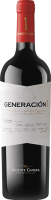 23,95 € Free Shipping | Red wine Vicente Gandía Generación 1 D.O. Utiel-Requena Valencian Community Spain Syrah, Bobal, Petit Verdot Bottle 75 cl