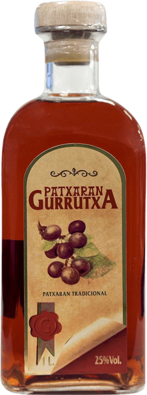 15,95 € Envío gratis | Pacharán Gurrutxa España Botella 1 L