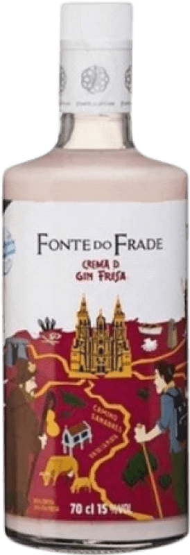 8,95 € Envío gratis | Crema de Licor Pazo Valdomiño Fonte do Frade Fresa España Botella 70 cl