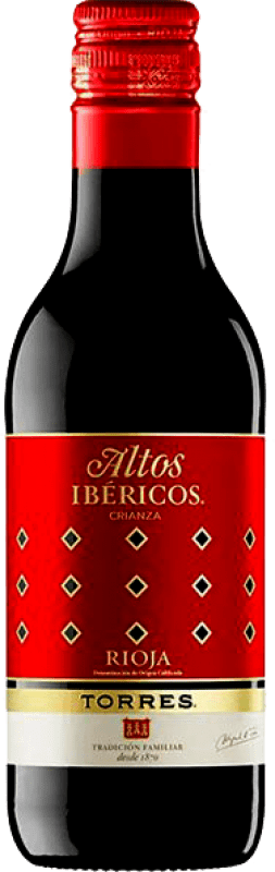 3,95 € Kostenloser Versand | Rotwein Torres Altos Ibéricos Alterung Spanien Tempranillo Kleine Flasche 18 cl