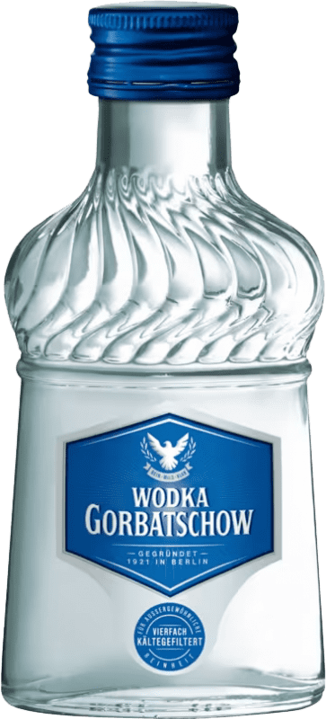 32,95 € Envio grátis | Caixa de 12 unidades Vodka Gorbatschow Alemanha Garrafa Miniatura 10 cl
