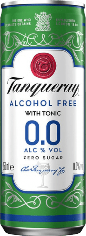 29,95 € 送料無料 | 12個入りボックス 飲み物とミキサー Tanqueray 0,0 & Tonic イギリス アルミ缶 25 cl アルコールなし