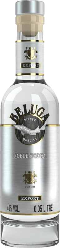 45,95 € Spedizione Gratuita | Scatola da 12 unità Vodka Mariinsk Beluga Noble Montenegro Bottiglietta Mignon 5 cl