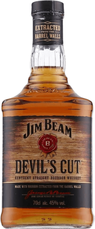 28,95 € 免费送货 | 波本威士忌 Jim Beam Devil's Cut 肯塔基 美国 瓶子 70 cl