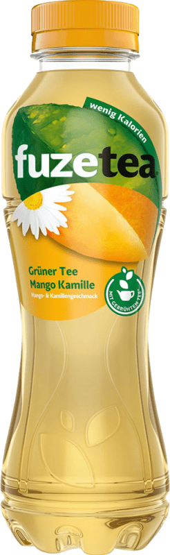 1,95 € Spedizione Gratuita | Bibite Fuze Tea Germania Mezza Bottiglia 37 cl Grüner Tee — Tè Verde, Kamille — Camomilla, Mango