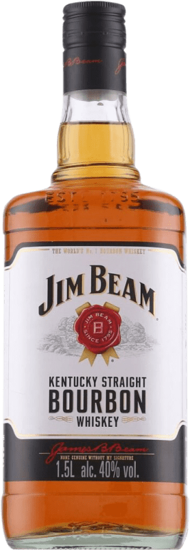 51,95 € Envio grátis | Whisky Bourbon Jim Beam Kentucky Straight Kentucky Estados Unidos Garrafa Especial 1,5 L