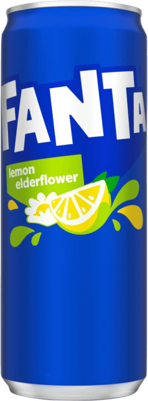 2,95 € 免费送货 | 饮料和搅拌机 Fanta Lemon & Elderflower 德国 铝罐 33 cl