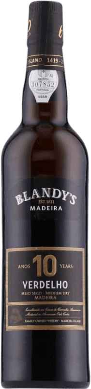 29,95 € Envoi gratuit | Vin Fortifié Blandy's Madeira Medium Dry — Demi-Sec I.G. Madeira Madère Portugal Verdello 10 Ans Bouteille Medium 50 cl