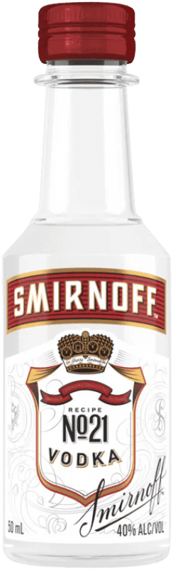 22,95 € Kostenloser Versand | 12 Einheiten Box Wodka Smirnoff Nº 21 Russland Miniaturflasche 5 cl