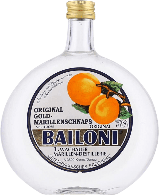 19,95 € Envio grátis | Aguardente Orujo Bailoni Original Gold Marillenschnaps Áustria Garrafa 70 cl