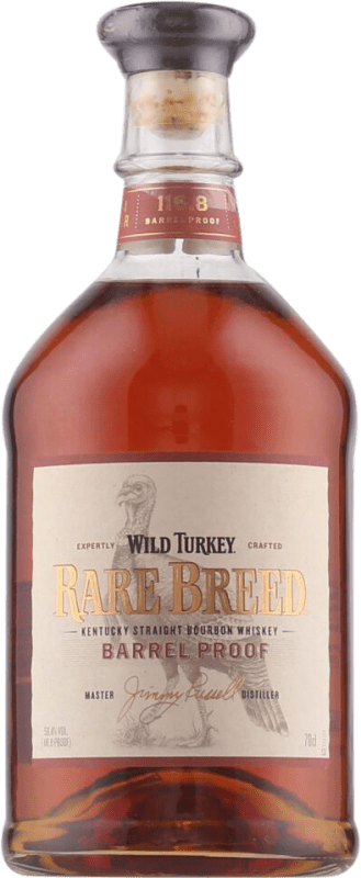 51,95 € 免费送货 | 波本威士忌 Wild Turkey Rare Breed Barrel Proof 肯塔基 美国 瓶子 70 cl