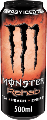 19,95 € 免费送货 | 盒装12个 饮料和搅拌机 Monster Energy Rehab Peach Tea 爱尔兰 瓶子 Medium 50 cl