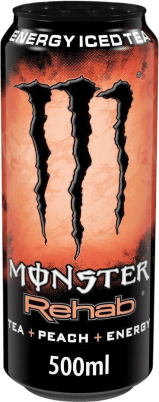 19,95 € 送料無料 | 12個入りボックス エナジードリンク Monster Energy Rehab アイルランド ミディアムボトル 50 cl Peach — モモ, Tea — お茶