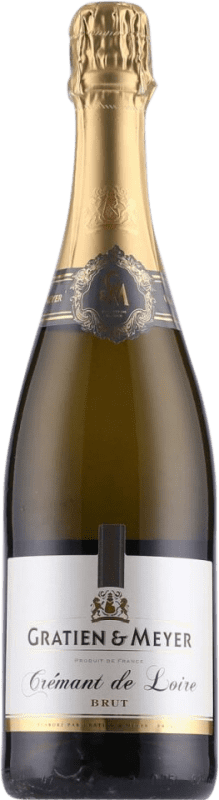 14,95 € 送料無料 | 白のスパークリングワイン Gratien & Meyer Brut — ブリュット A.O.C. Crémant de Loire フランス Cabernet Sauvignon — カベルネ・ソーヴィニヨン, Chardonnay — シャルドネ, Chenin — シュナン ボトル 75 cl