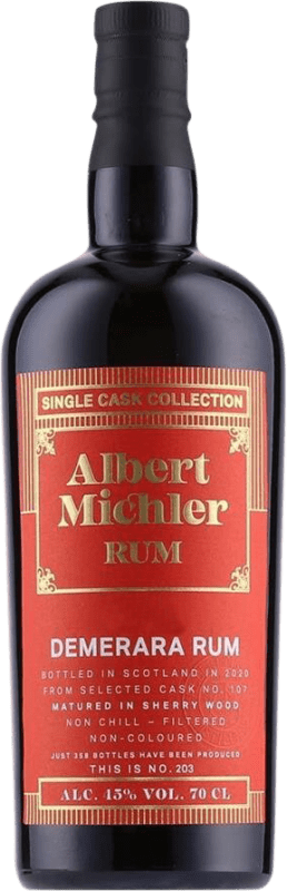 112,95 € Spedizione Gratuita | Rum Albert Michler Demerara Single Cask — Botte Singolo, Collection — Collezione Regno Unito 10 Anni 70 cl