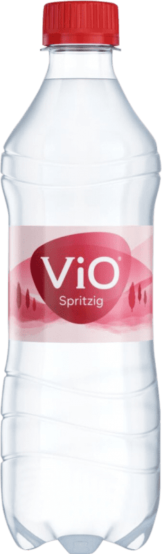 9,95 € Envio grátis | Caixa de 18 unidades Água Vio Spritzig Com Gás, Mineral Natural, Spritz Alemanha Garrafa Medium 50 cl