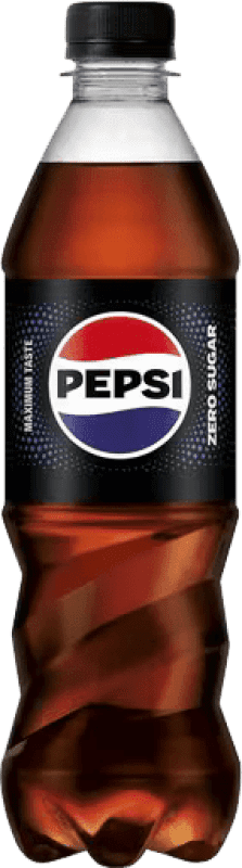 4,95 € Envío gratis | Caja de 6 unidades Refrescos Pepsi Zero Sin Azúcar Alemania Botella Medium 50 cl