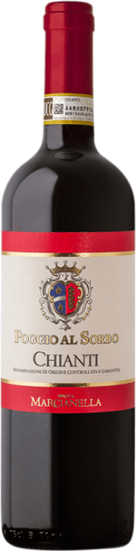 9,95 € Spedizione Gratuita | Vino rosso Bindi Sergardi Marcianella Poggio al Sorbo D.O.C.G. Chianti Italia Sangiovese Bottiglia 75 cl