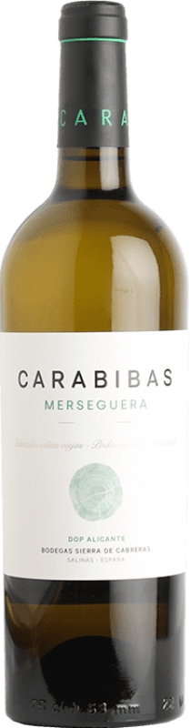 14,95 € Kostenloser Versand | Weißwein Sierra de Cabreras Carabibas D.O. Alicante Spanien Merseguera 75 cl