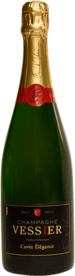 29,95 € Бесплатная доставка | Белое игристое вино Vessier Elegance Cuvée A.O.C. Champagne Франция Pinot Noir — Пино Нуар, Chardonnay — Шардоне, Pinot Meunier — Пино Менье 75 cl