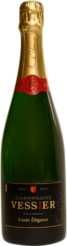 29,95 € Envío gratis | Espumoso blanco Vessier Cuvée Elegance A.O.C. Champagne Francia Pinot Negro, Chardonnay, Pinot Meunier Botella 75 cl