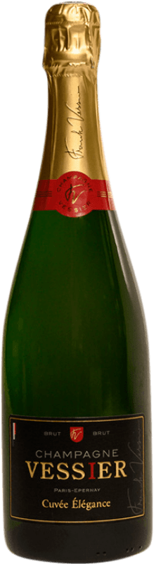 29,95 € 送料無料 | 白スパークリングワイン Vessier Cuvée Elegance A.O.C. Champagne フランス Pinot Black, Chardonnay, Pinot Meunier ボトル 75 cl