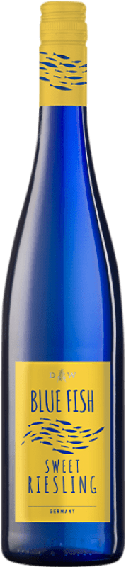 7,95 € Free Shipping | White wine Die Weinmacher Blue Fish Sweet Q.b.A. Pfälz Germany Riesling Bottle 75 cl