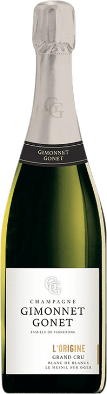 39,95 € Бесплатная доставка | Белое игристое Gimonnet Gonet L'Origine Grand Cru Blanc de Blancs A.O.C. Champagne Франция Chardonnay бутылка 75 cl