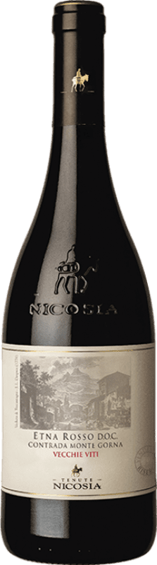 45,95 € Spedizione Gratuita | Vino rosso Nicosia Tenute Monte Gornia Vecchi Viti Rosso D.O.C. Etna Italia Nerello Mascalese Bottiglia 75 cl