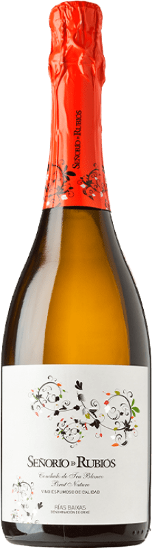 21,95 € Envío gratis | Espumoso blanco Señorío de Rubiós Condado Blanco Brut Nature D.O. Rías Baixas España Torrontés, Godello, Loureiro, Treixadura, Albariño Botella 75 cl