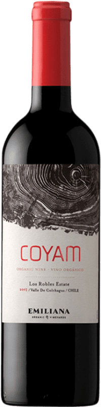 36,95 € 免费送货 | 红酒 Concha y Toro Emiliana Coyam I.G. Valle de Colchagua 智利 Tempranillo, Syrah, Grenache, Cabernet Sauvignon, Carignan, Malbec, Petit Verdot, Mourvèdre, Carmenère 瓶子 75 cl