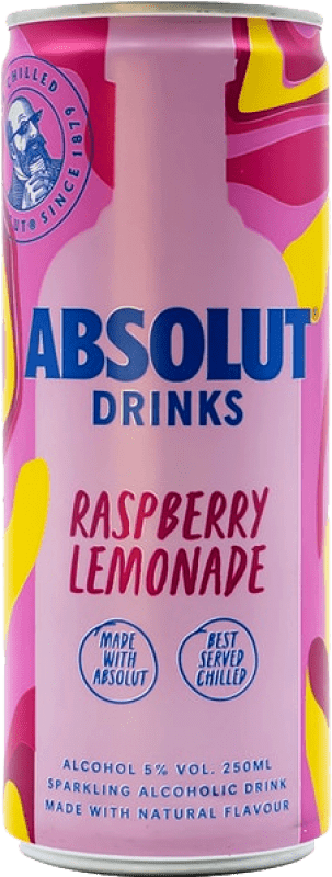 4,95 € Spedizione Gratuita | Bibite e Mixer Absolut Raspberry Lemon Svezia Lattina 25 cl