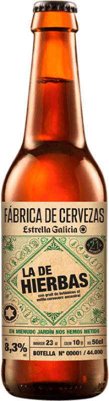 5,95 € Free Shipping | Beer Estrella Galicia Hierbas Galicia Spain Medium Bottle 50 cl