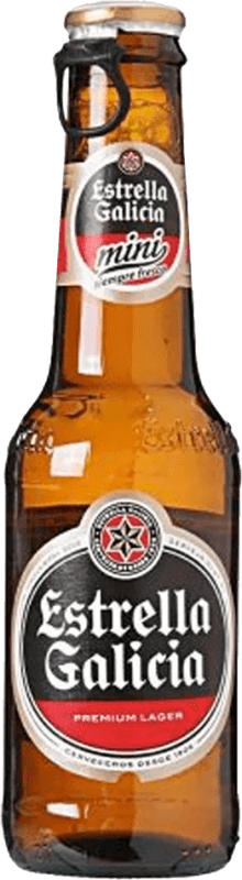 24,95 € Envio grátis | Caixa de 24 unidades Cerveja Estrella Galicia Galiza Espanha Garrafinha 20 cl