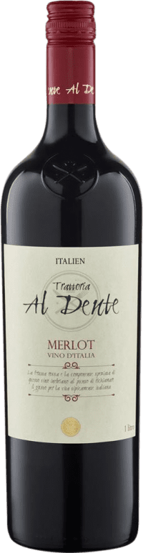 8,95 € Envío gratis | Vino Tinto Al Dente I.G.T. Terre Siciliane Sicilia Italia Merlot Botella 1 L