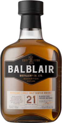 威士忌单一麦芽威士忌 Balblair 21 岁 70 cl 不含酒精