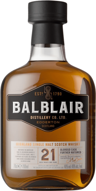 331,95 € Envoi gratuit | Single Malt Whisky Balblair Highlands Royaume-Uni 21 Ans Bouteille 70 cl Sans Alcool