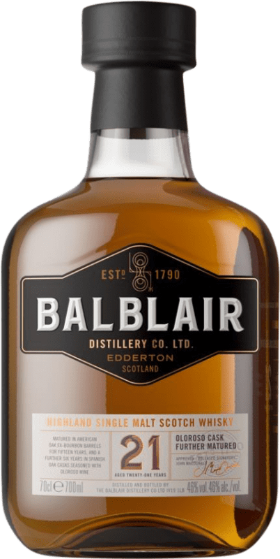479,95 € Envoi gratuit | Whisky Single Malt Balblair Highlands Royaume-Uni 21 Ans Bouteille 70 cl Sans Alcool