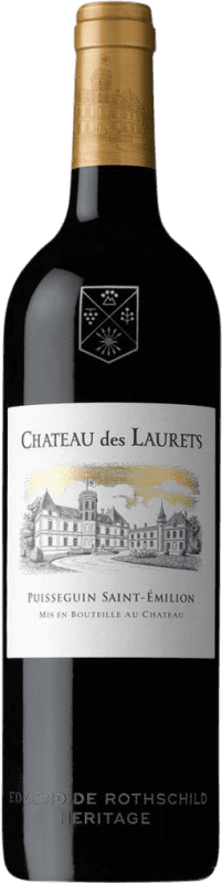 31,95 € Бесплатная доставка | Красное вино Baron Edmond de Rothschild Château des Laurets Puisseguin A.O.C. Saint-Émilion Франция Merlot — Мерло, Cabernet Sauvignon — Каберне Совиньон Бутылка 75 cl
