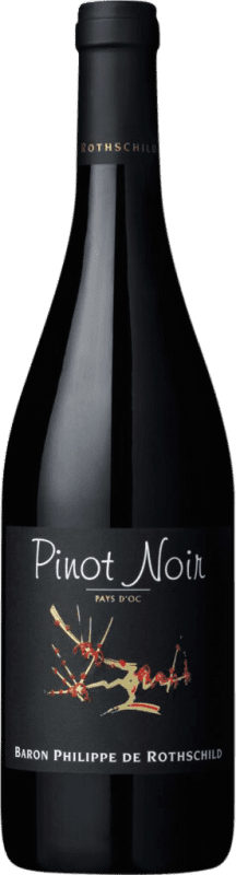 12,95 € 免费送货 | 红酒 Philippe de Rothschild Les Cépages I.G.P. Vin de Pays d'Oc 波尔多 法国 Pinot Black 瓶子 75 cl